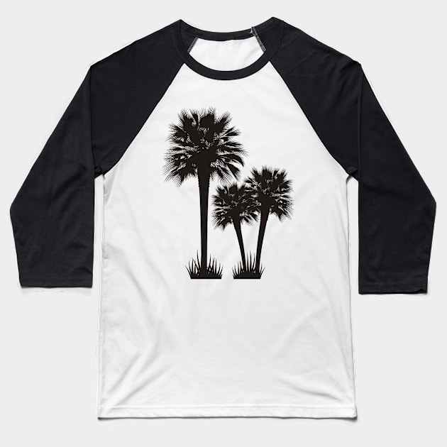 Palm Trees Baseball T-Shirt by sifis